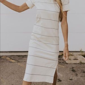 Roolee Stripes Casual Midi Dress